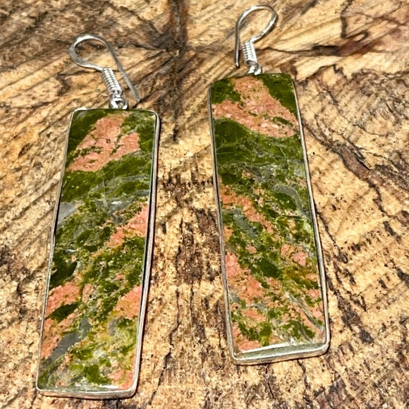 Unakite Jasper Earrings 2 1/2” - Picture 10 of 12
